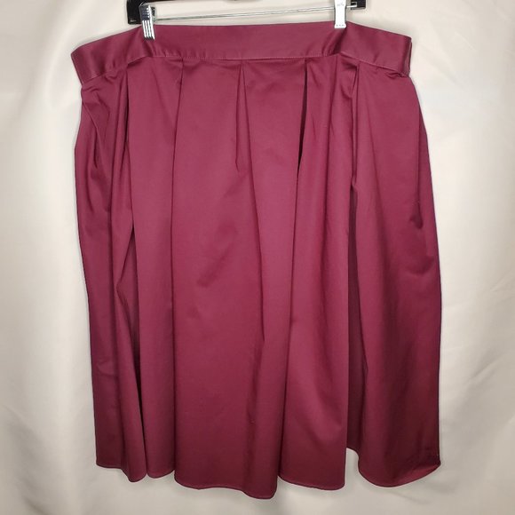Eloquii 20 Plum Purple Aline Pleated Skirt Plus Size - Picture 1 of 6